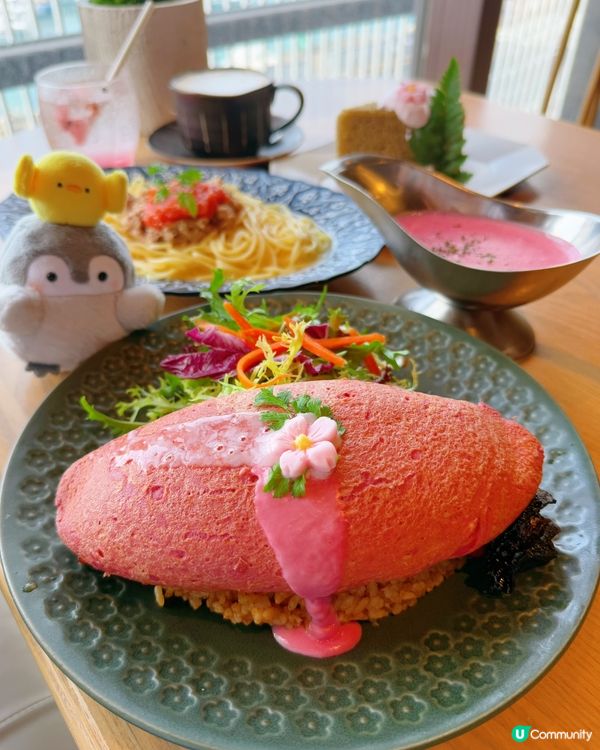 櫻花蛋包飯好靚🌸