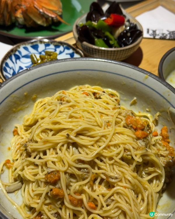 「超好吃的蟹黃麵！！😻」