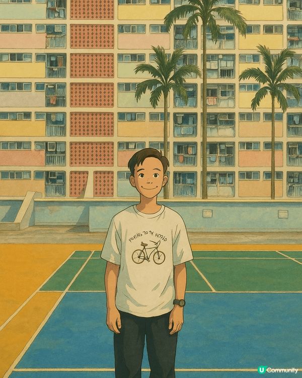 這是我用AI生成的公仔相，我把它命名為「彩虹邨的我」。這張圖...