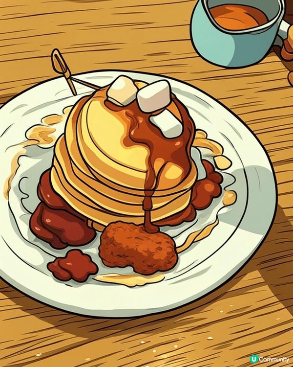 超美味嘅pancakes,變咗公仔相，都一樣咁好味