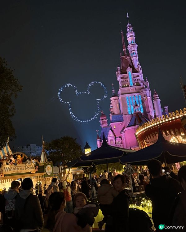 香港迪士尼嘅無人機表演真係好靚