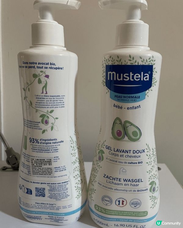 Mustela髮膚沐浴啫喱，適合兒童使用，徹底清潔，同時顧及...