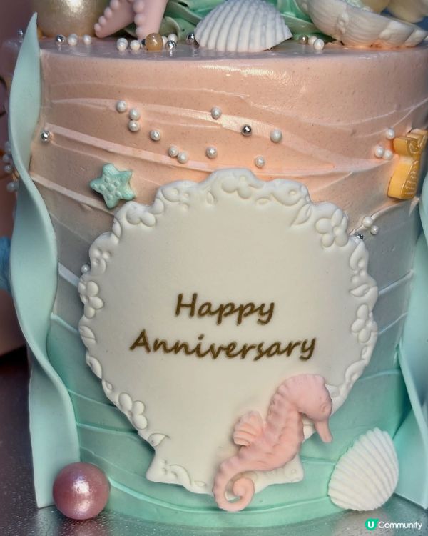 紀念日蛋糕打卡📸  
靚到唔捨得食🤤