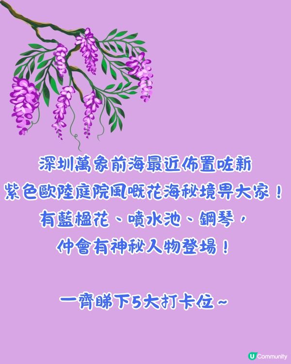 深圳萬象前海紫色歐陸庭院花海秘境💜5大打卡位‼️地鐵直達