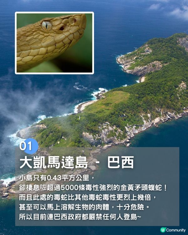 世界上最危險的8個地方☠️地獄之門燒足50年/小島藏逾5000毒蛇⁉️