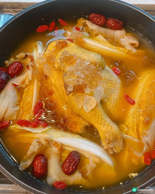 🔥 🍲 抵食火鍋！超鮮甜金湯桃膠花膠雞湯！