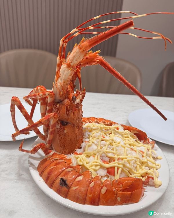 港式美食豪華版-龍蝦沙律，豉椒炒蜆，清蒸水上鮮，食到停唔到口...