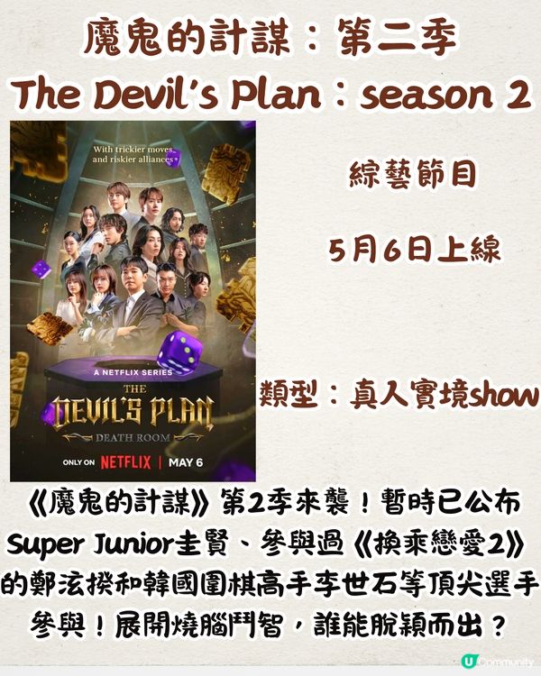 Netflix 5月上線片單🎬18部！假期煲劇清單🧾韓國人氣實境show/朴寶英1人飾演2角/謝盈萱新作/愛 x 死 x 機器人第四季