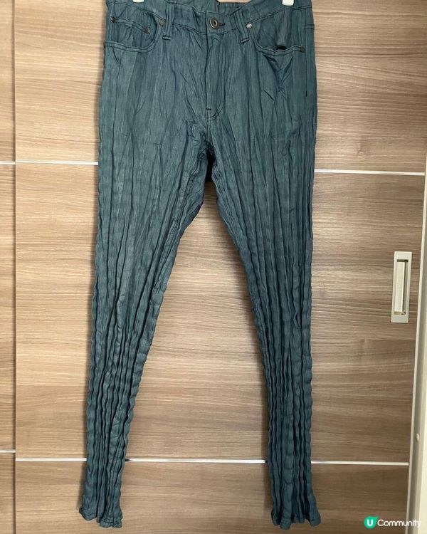 三宅一生皺紋牛仔布長褲(Funbid)