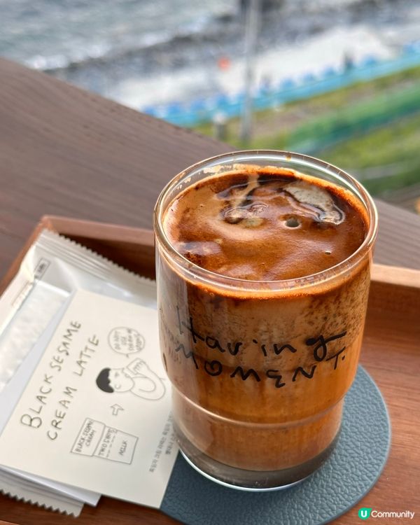 🇰🇷釜山人氣咖啡廳☕️黑芝麻拿鐵＋海景日落！打卡Chill爆💯