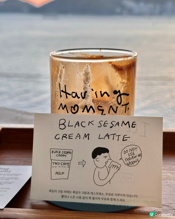 🇰🇷釜山人氣咖啡廳☕️黑芝麻拿鐵＋海景日落！打卡Chill爆💯