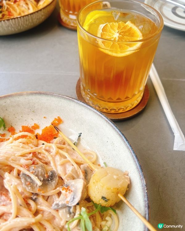 銅鑼灣隱世海景餐廳UMI😍🌟足料帶子意粉x和牛漢堡扒必食!🍝