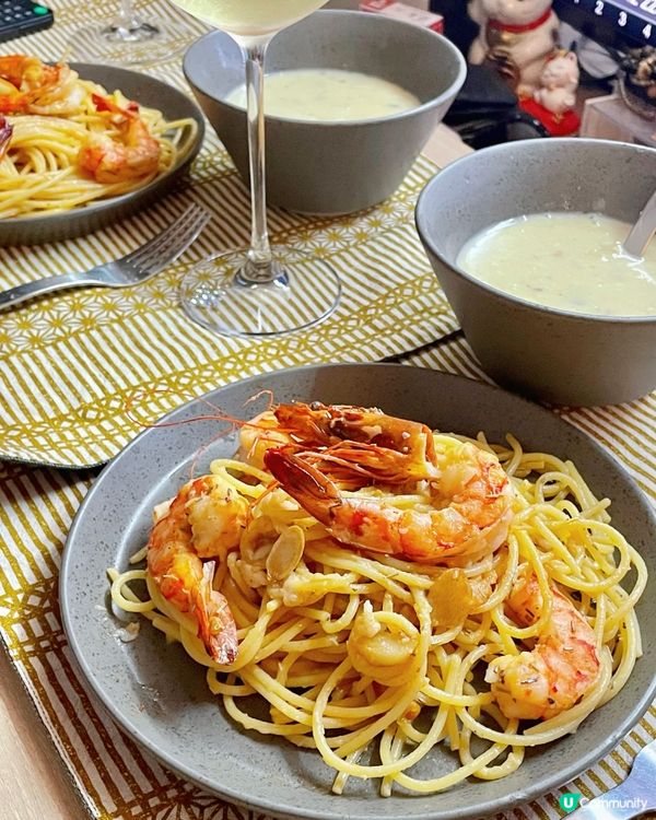 🦐米芝蓮級蒜香虎蝦意粉！🤩