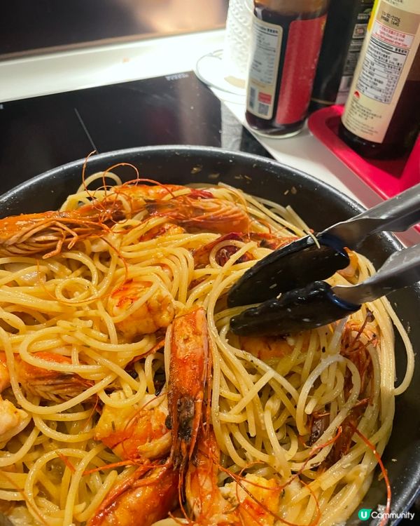 🦐米芝蓮級蒜香虎蝦意粉！🤩