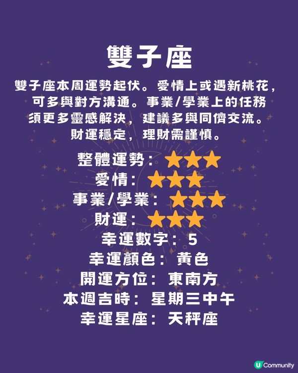 12星座本週運程(6/5-11/5)🌟