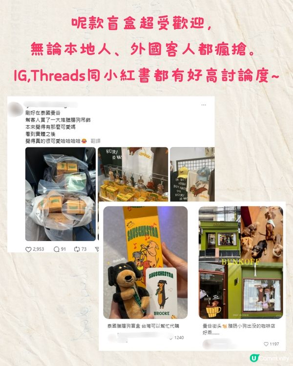 泰國人氣Cafe推出臘腸狗盲盒🐶8款狗狗拿掃把/麵包當樂器超可愛🔥附購買資訊