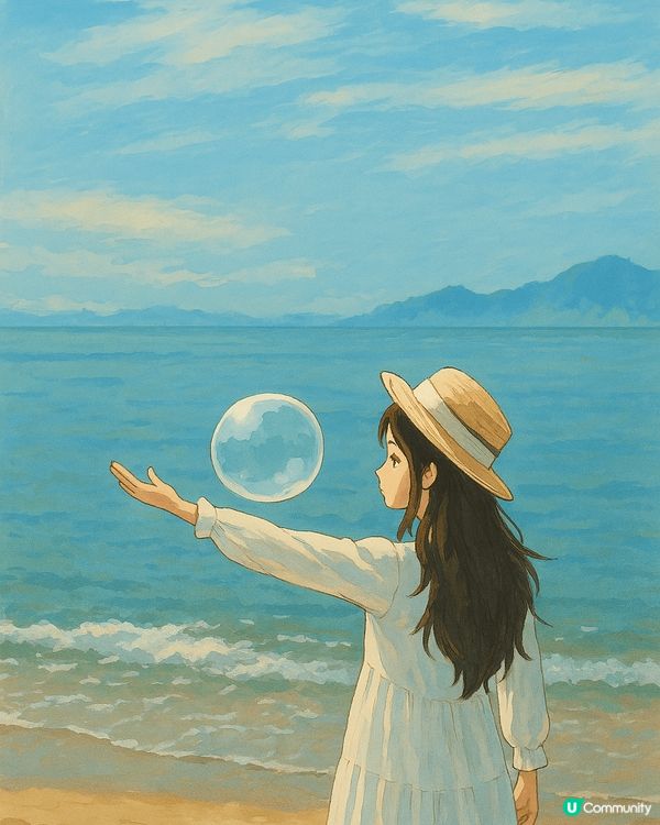 原圖為於長洲為女朋友拍下的照片，她很可愛