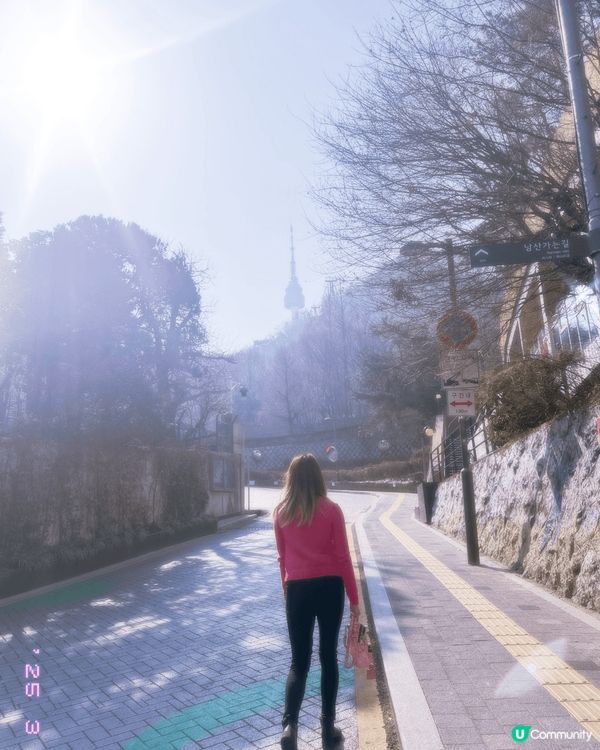 去首爾塔，記得係壁畫村到行上去，然後有好多畫好靚。