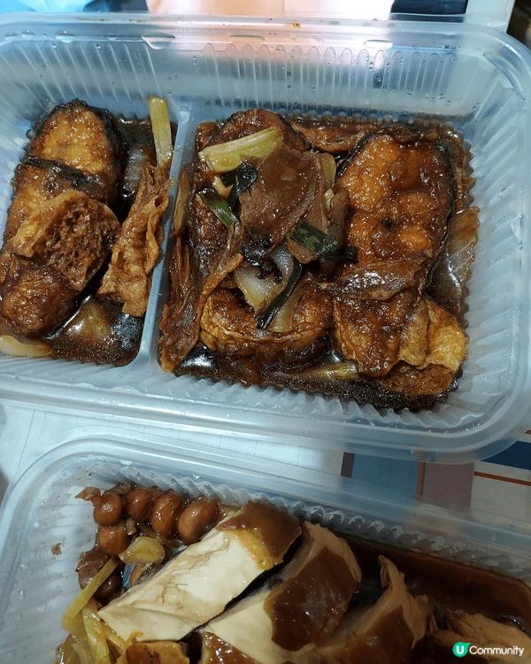 在一粥麵外賣太爺煙燻雞飯77元加姫松茸湯12元薑葱枝竹魚扒煲...