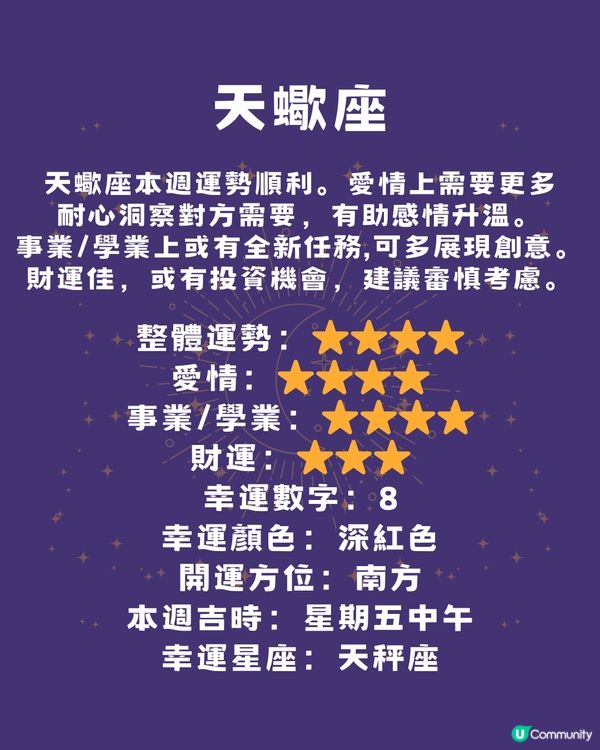 12星座本週運程(12/5-18/5)🌟