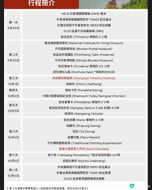 TravelHUB9月新團 不丹策秋節8天深度朝聖之旅