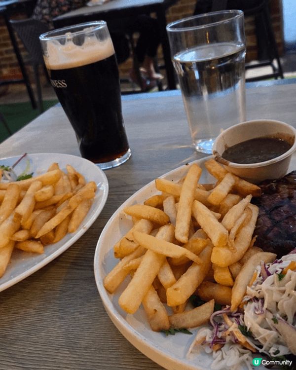 食西餐，飲返杯啤酒，正！