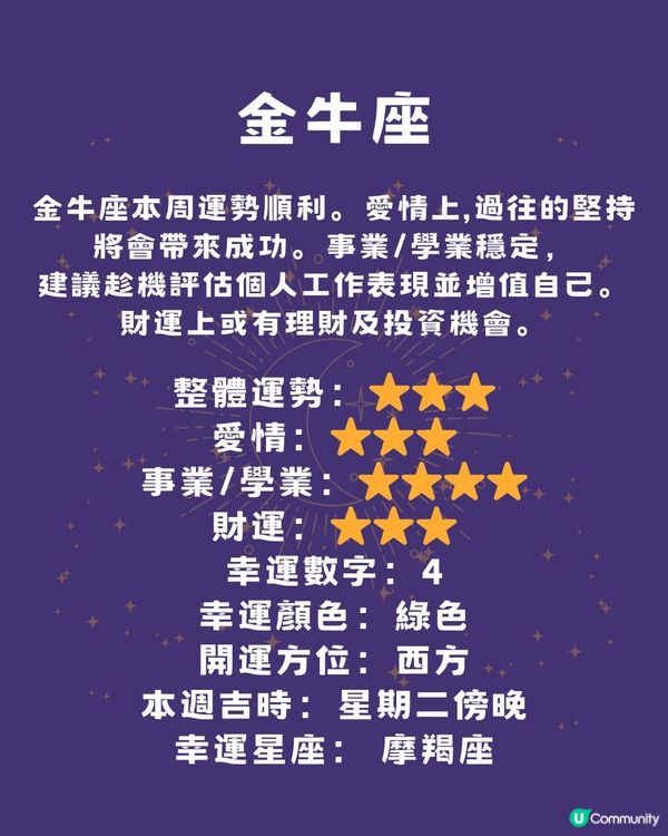 12星座本週運程(19/5-25/5)🌟