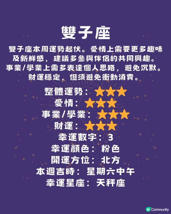 12星座本週運程(19/5-25/5)🌟