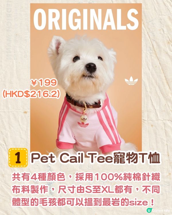 寵物都有運動衫⁉️adidas Originals寵物系列開售🔥可著親子裝/復古仿皮寵物袋💸附售價