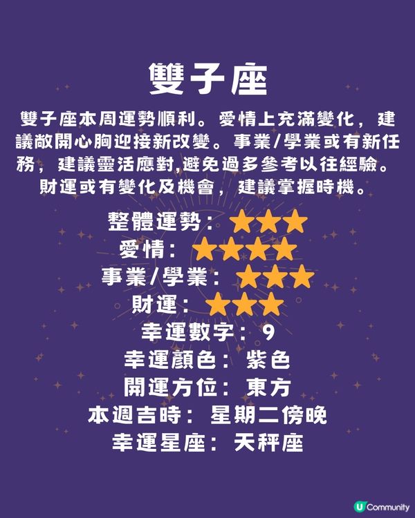 12星座本週運程(26/5-1/6)🌟