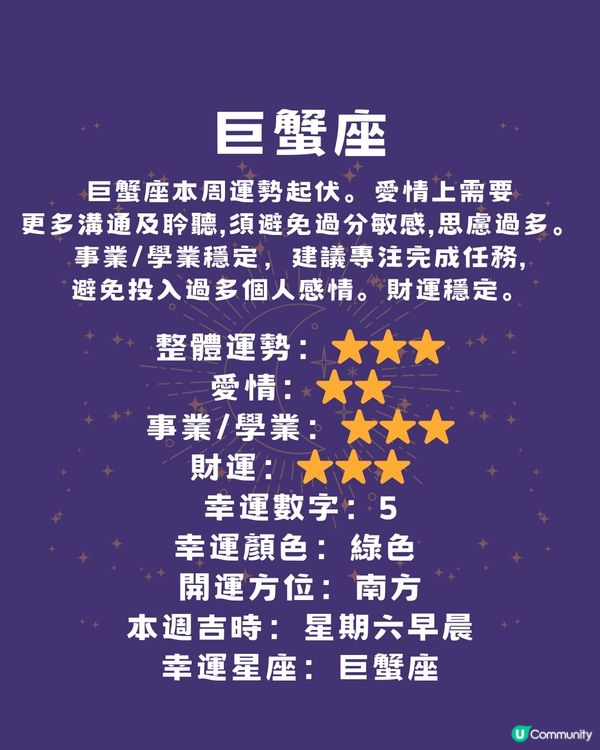12星座本週運程(26/5-1/6)🌟