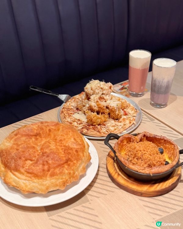 芝士控打卡！巨巨酥皮海鮮瀑布手工麵😍