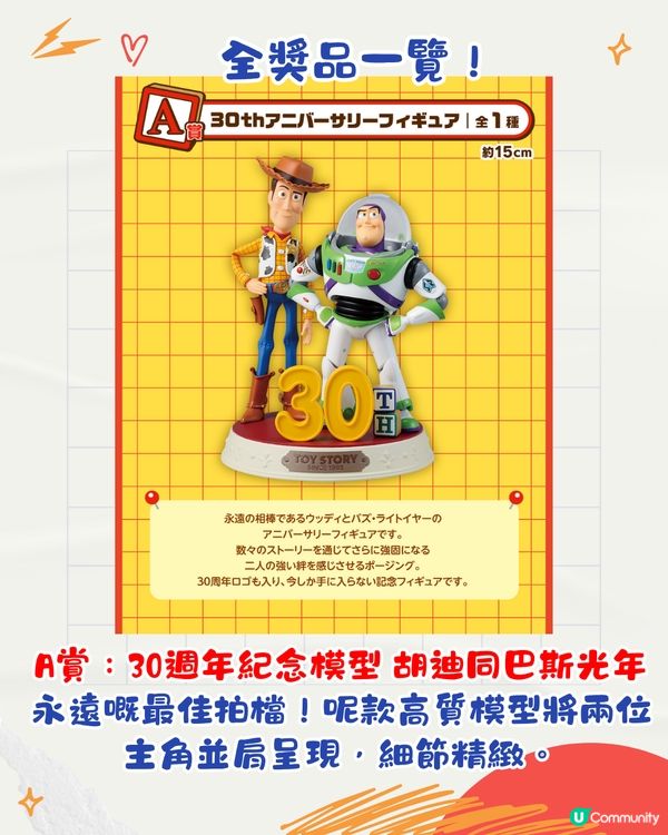 日本Toy Story一番賞|《反斗奇兵》30週年！胡迪/巴斯光年紀念模型 5月30日開抽！粉絲必收藏~
