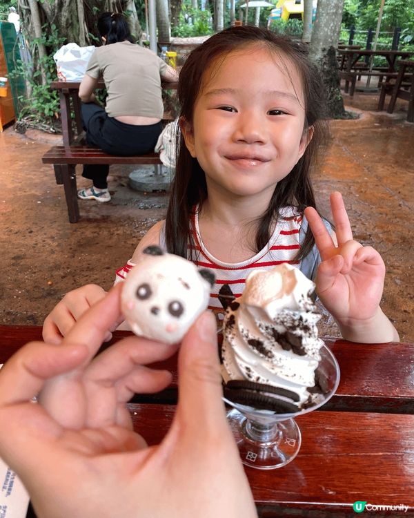 廣州長隆動物園內有熊貓特色雪糕，獨特的熊貓頭設計，加上雲呢拿...