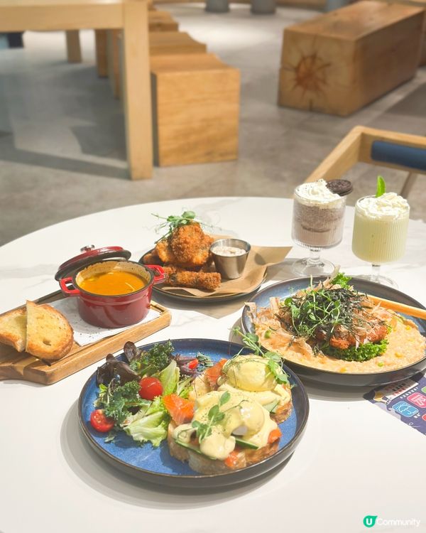 觀塘東廣場嘆西餐☕️🥐  
觀塘東廣場西餐好西，環境又闊落，