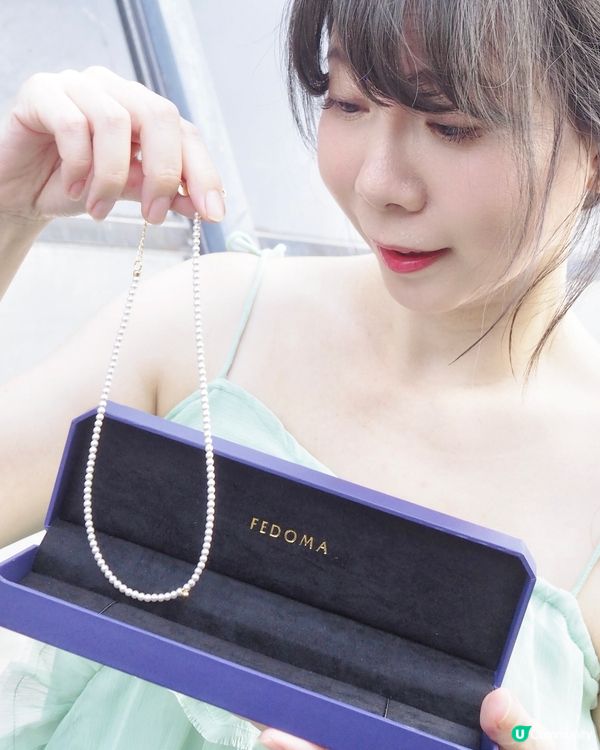 戴住靚靚迷你珍珠頸鏈💗心情特別好😌