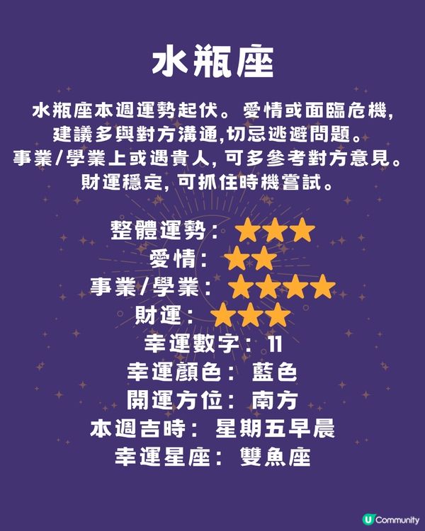 12星座本週運程(3/6-8/6)🌟