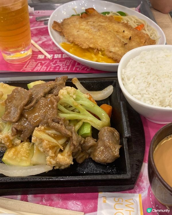 中午牛肉鐵板套餐
