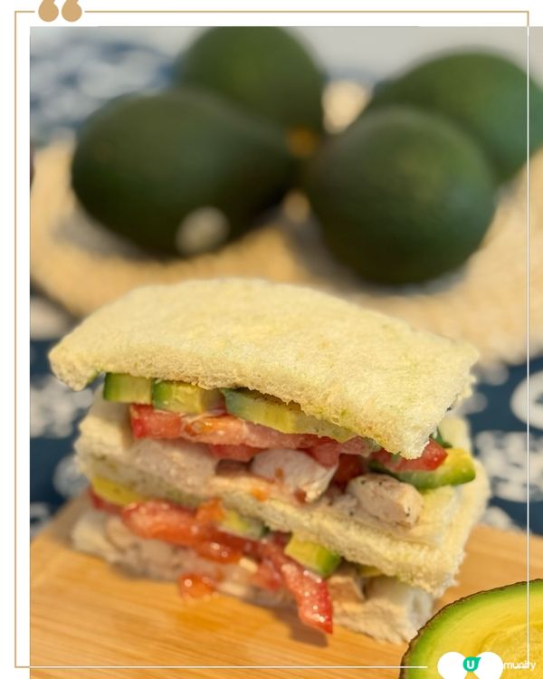 簡易健康食譜：牛油果番茄雞肉三文治