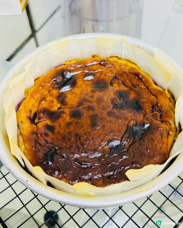 🍰🫐《自製藍莓巴斯克焦香芝士蛋糕》🫐🍰