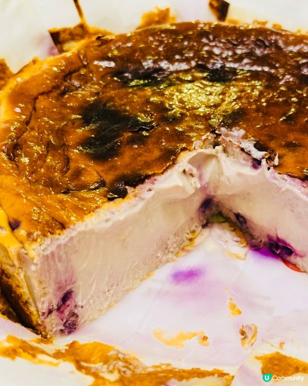🍰🫐《自製藍莓巴斯克焦香芝士蛋糕》🫐🍰