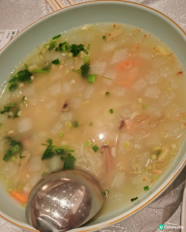 $128孖寶 蝦子柚皮手工菜加海皇瓜粒湯飯