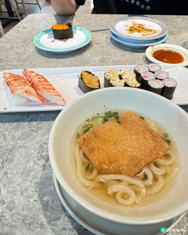 【元気寿司】壽司烏冬+新甜品推介🍮yum yum😋 