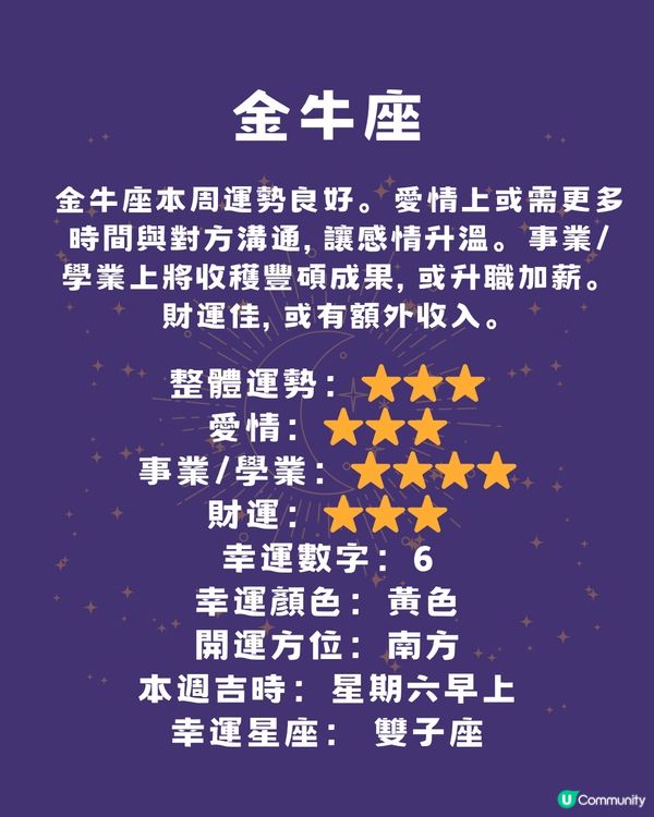 12星座本週運程(9/6-15/6)🌟