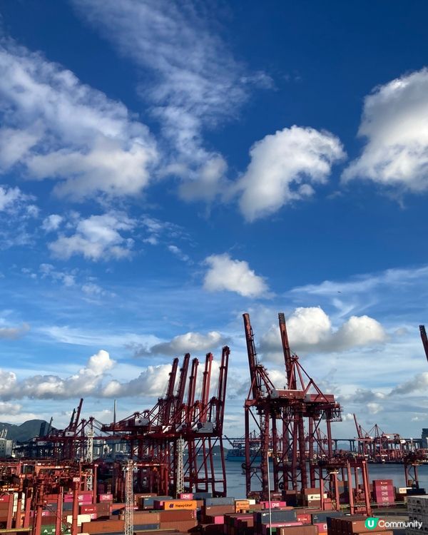 青馬大橋黃昏🌇  藍天白雲☀️  熱辣辣🔥