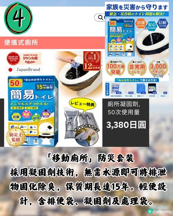 日本樂天官方5大防災物推介！大容量防災包/米其林三星監修麵包罐頭/最薄折疊式安全帽！