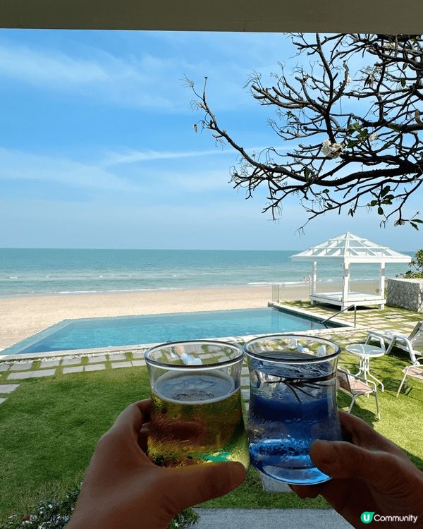 華欣一望無際pool villa，一早仲有管家準備好早餐.呢...