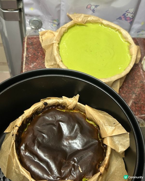 女今年整的生日蛋糕🎂（抹茶🍵巴斯克蛋糕）正，好味😋甜在心🥰