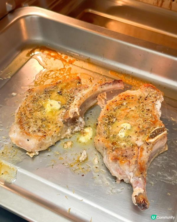 👩🏻‍🍳香草牛油煎豬鞍 配 焦糖紅酒玉桂蘋果