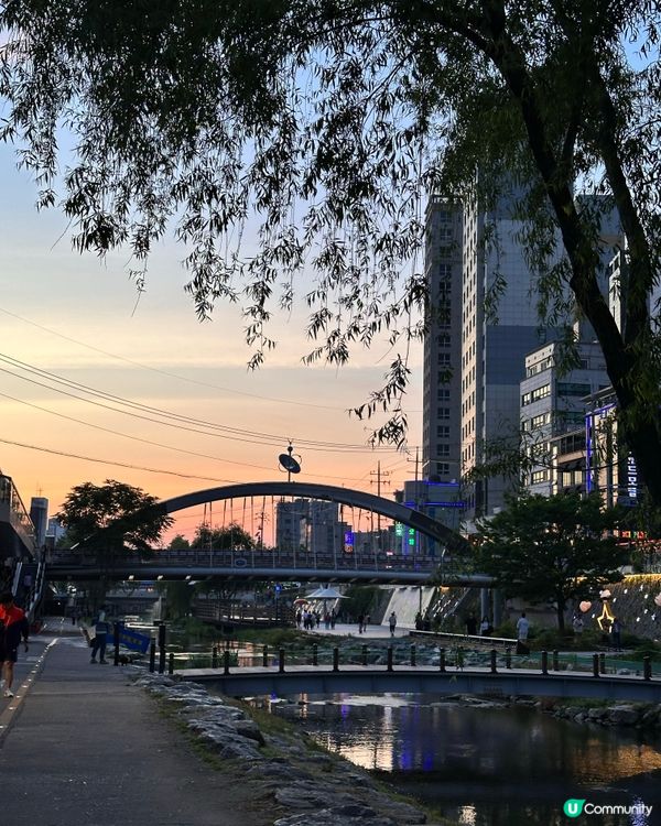 🇰🇷韓國首爾夏日散步好去處 💦 🌇黃昏閃耀溪畔